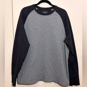 L.L.Bean Men's Washed Cotton Double-Knit Crewneck Size L